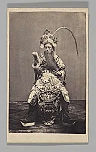 [Studio Portrait: Actor in Costume Wearing Long Beard, Japan] by Unknown