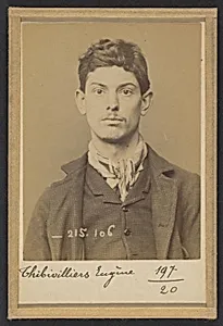 Thibivilliers. Eugène. 23 ans, né à Pinseux-le-Haut-Verger (Oise). Polisseur de métaux. Cris séditieux. 5/3/94 by Alphonse Bertillon