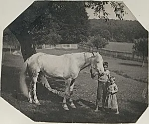 [Thomas Eakins's Horse Billy and Two Crowell Children at Avondale, Pennsylvania] by Thomas Eakins