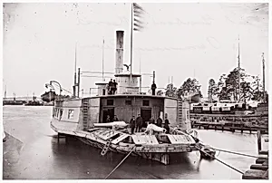 U.S. Gunboat "Commodore Perry" on Pamunkey River by Timothy H. O'Sullivan|Mathew B. Brady