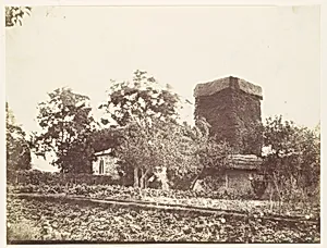 [Vegetable Garden and Ivy Covered Tower] by Unknown