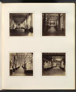 [Views of Greek Sculpture Court including Bust of Minerva]
