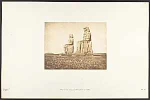 Vue des deux colosses de l'Aménophéum, à Thèbes by Maxime Du Camp