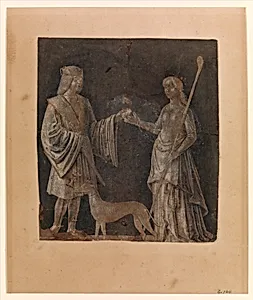A Gentleman, a Young Woman, and a Dog by Michele da Verona