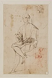 A Seated Man Declaiming from a Book