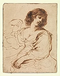 A Seated Young Woman Looking Over Her Shoulder
