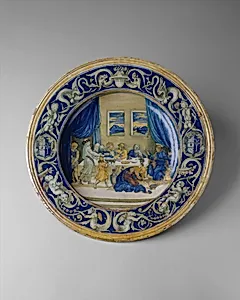 Armorial dish: Supper at the House of Simon the Pharisee by Maestro Giorgio Andreoli