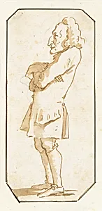 Caricature of a Man with His Arms Folded, Standing in Profile to the Left by Giovanni Battista Tiepolo