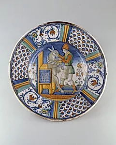 Dish (piatto): Man Washing the Mouth of an Ass