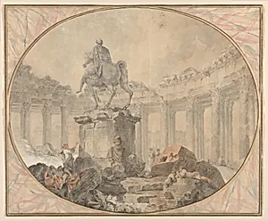 Equestrian Statue of Marcus Aurelius by Hubert Robert