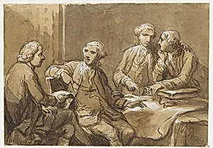 Four Connoisseurs Seated at a Table
