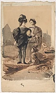 Hamlet and Horatio in the Graveyard by Eugène Delacroix