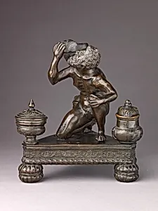 Inkwell in the Form of Atlas Holding a Globe