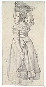 Italian Peasant Woman with Basket on her Head