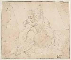 Madonna and Child Seated on a Cloud by Unknown