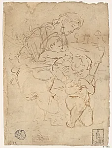 Madonna and Child with the Young Saint John the Baptist by Italy, In the manner of Raphael