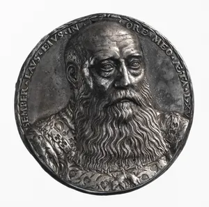 Portrait medal of George the Bearded (duke of Saxony) (obverse); coat of arms (reverse)