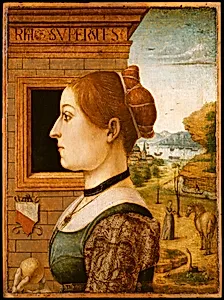 Portrait of a Woman, possibly Ginevra d'Antonio Lupari Gozzadini by Maestro delle Storie del Pane