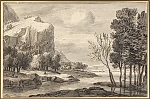 River Landscape with Rocky Cliffs