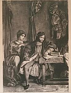 Scene from Goethe's 'Götz' (Götz von Berlichingen Writing his Memoirs) by Eugène Delacroix