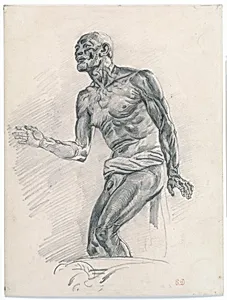 Study of a Male Nude Study for "The Death of Seneca" by Eugène Delacroix
