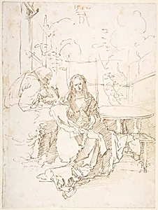 The Holy Family in an Enclosed Garden