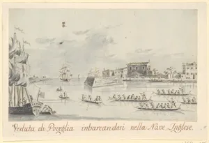 The Island of Povegila, with British Naval Officers Embarking
