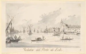 The Porto di Lido, with the Fortezza Sant'Andrea on the Left