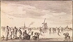 Winter Landscape with Skaters and Fishermen