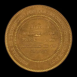 1874 Salon Medal for Painting to Louis Priou [reverse]