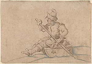 A Boy on a Sled by Jost Amman