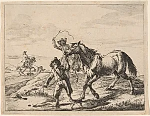 A Boy Taking a Horse to Drink