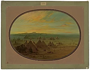 A Crow Village on the Salmon River by George Catlin