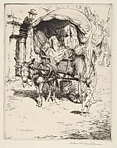 A Donkey Cart in Montmartre