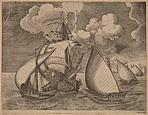 A Fleet of Galleys Escorted by a Caravel