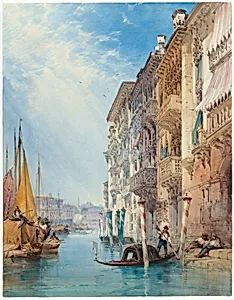 A Gondola on the Grand Canal, Venice