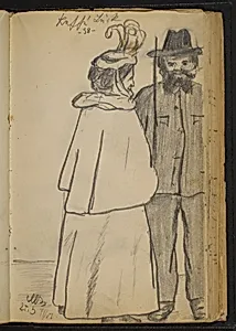 A Man and a Woman Conversing Outdoors by Max Beckmann