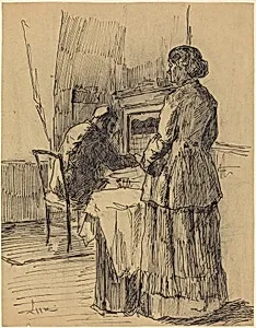 A Man and Woman in an Interior