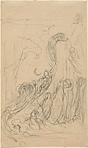 A Resurrection Scene (The Gambols of Ghosts) [recto] by William Blake