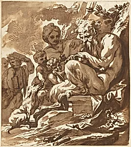 A Satyr Entertaining His Family