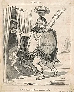Achille Vèron se retirant sous sa tente by Honoré Daumier
