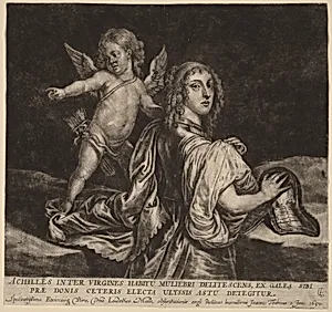 Achilles as Pyrrha with Cupid