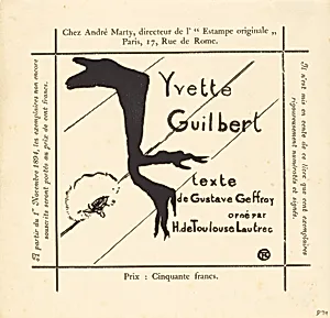 Advertisement for the Album "Yvette Guilbert" by Henri de Toulouse-Lautrec