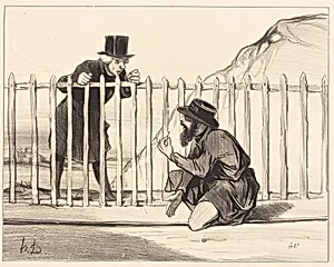 Ah! ben... le convoi... peut se flatter de l'échapper... by Honoré Daumier
