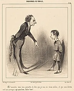 Ah! monstre, vous vous permettez... by Honoré Daumier