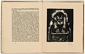 Akaki im Sarg aus Fichtenholz (Akaki in a Coffin of Spruce) (plate 10) from Der Mantel (The Coat) by Walter Gramatté