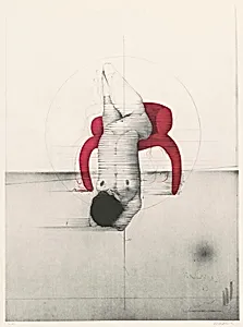 Akt auf rotem Stuhl (Nude on Red Chair)