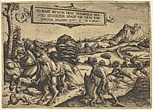 Allegory of "Pride Goeth Before Destruction...": A Gentleman and a Lady on Horseback
