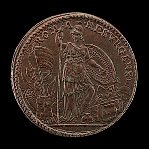 Allegory with the Figure of Roma, as Minerva, Standing Armed amid Trophies [reverse]