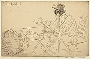 Alphonse Legros Sketching